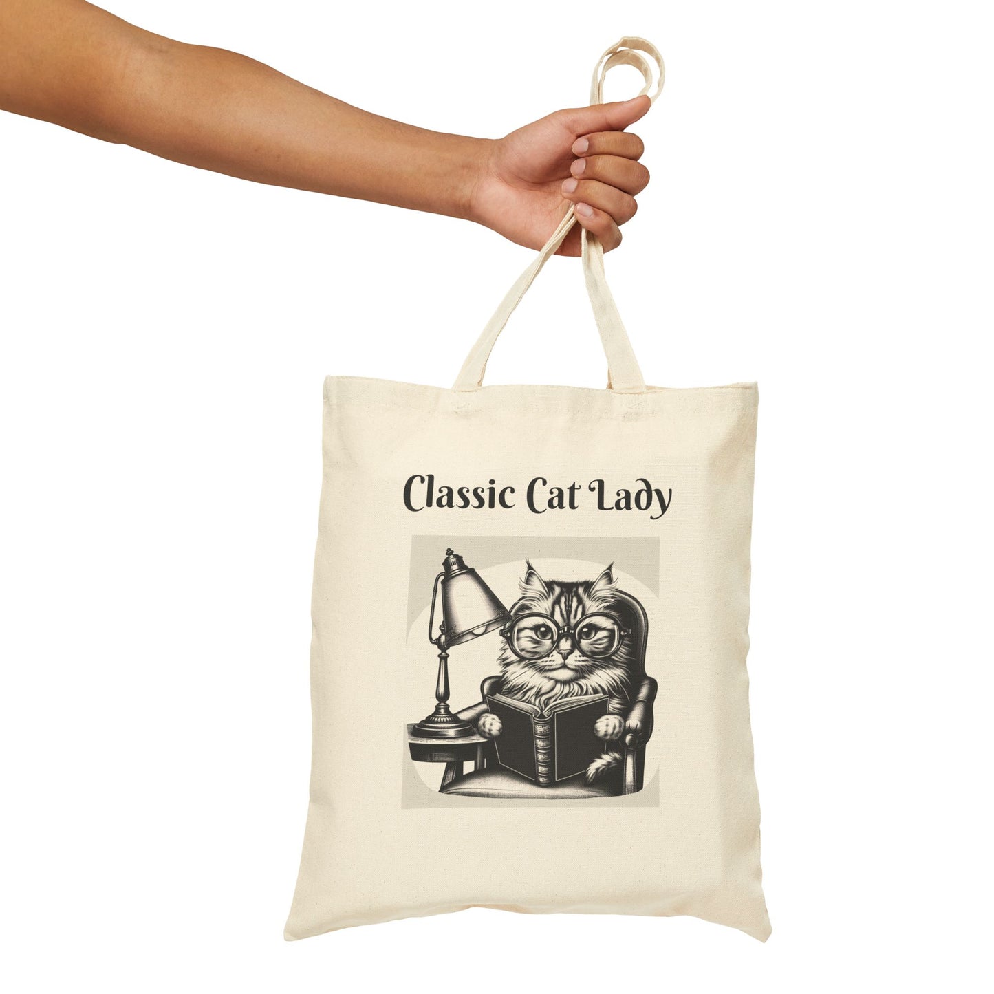 Classic Cat Tote Bag, Cotton Canvas