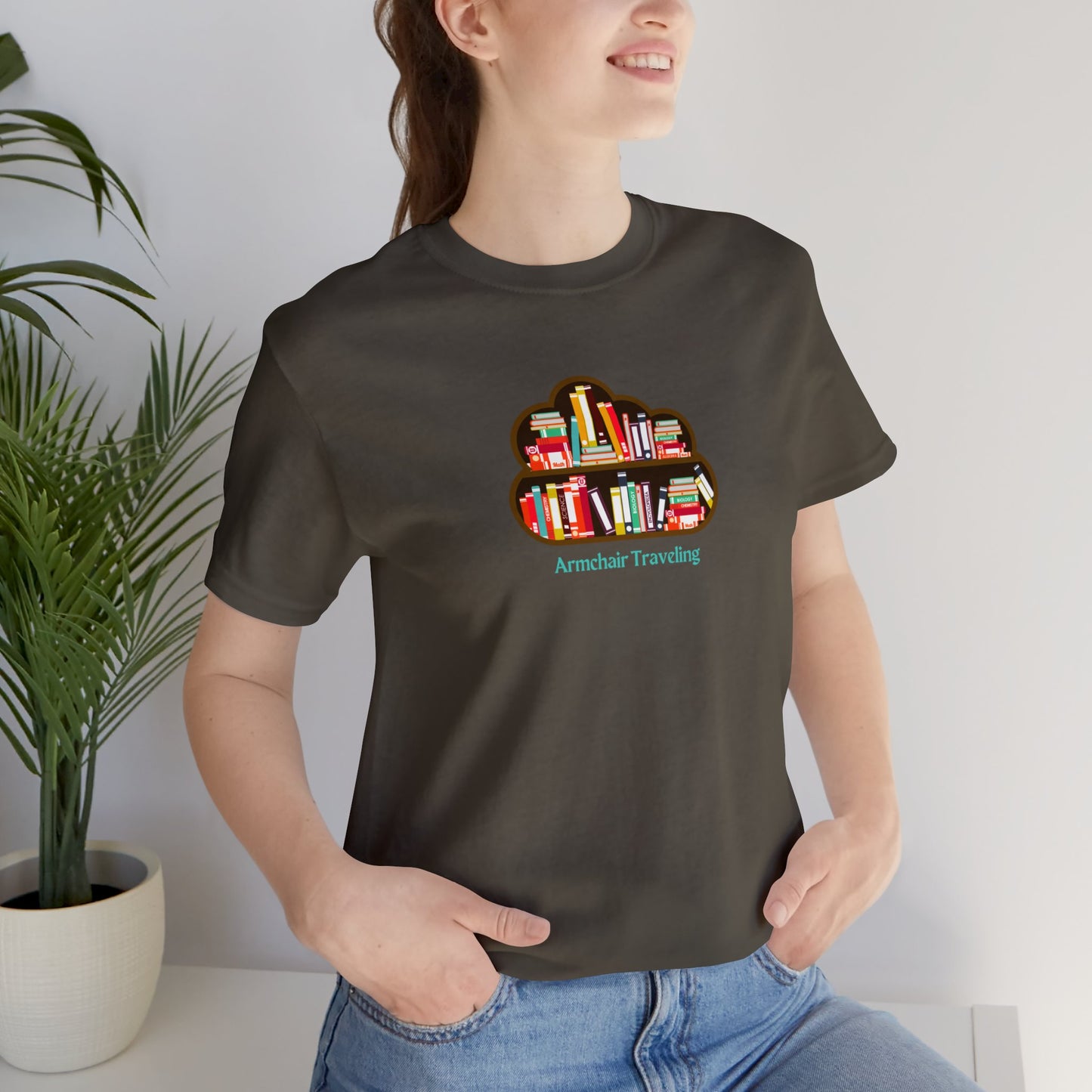 Armchair Traveling with Books T-shirt, readers, librarians, teachers