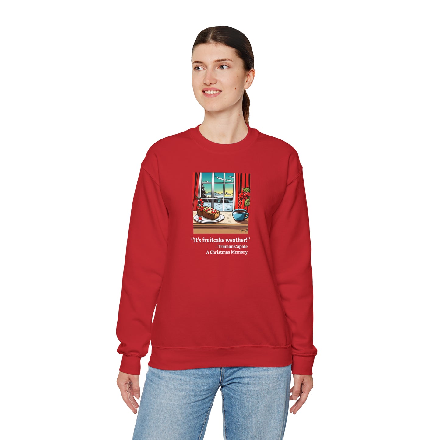 "It's Fruitcake Weather!" Unisex Heavy Blend Crewneck Sweatshirt