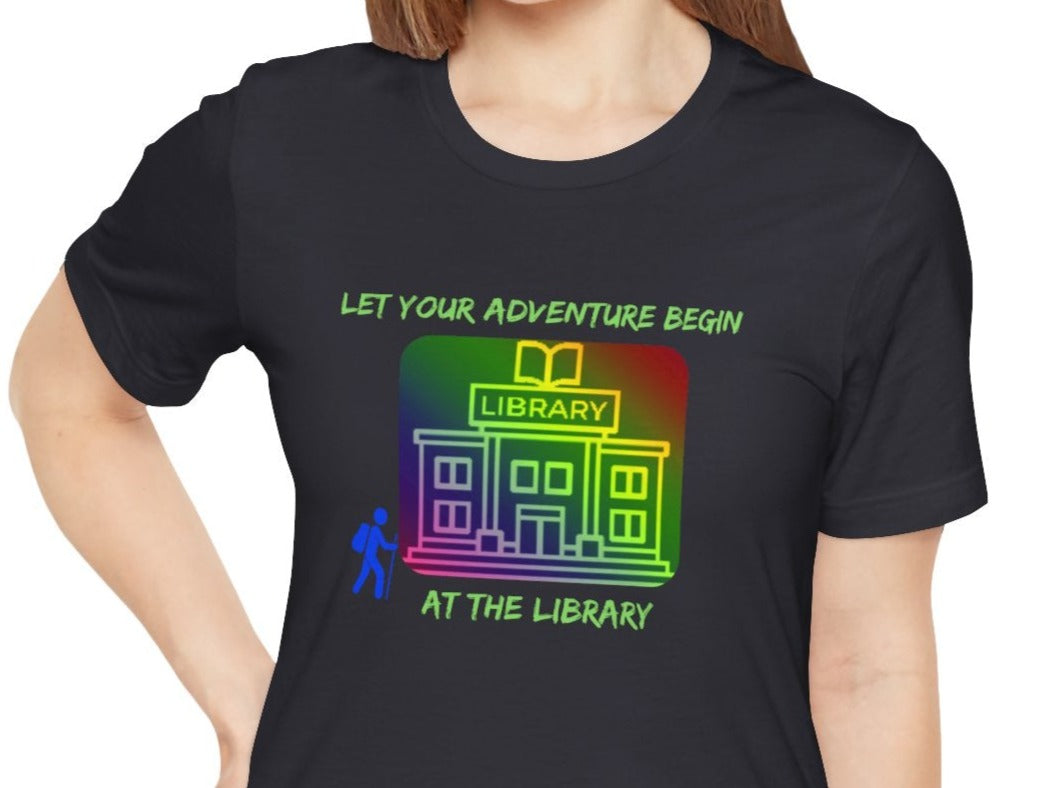 Library Summer Reading T-shirt, Adventure Begins, Hiker