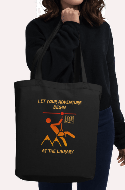 Library Summer Reading Adventure Eco Tote Bag, Ziplining with Book