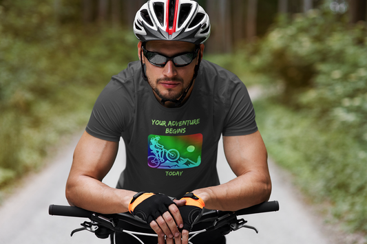 Your Adventure Begins Today, Mountain Biking Design, Gildan Unisex T-Shirt