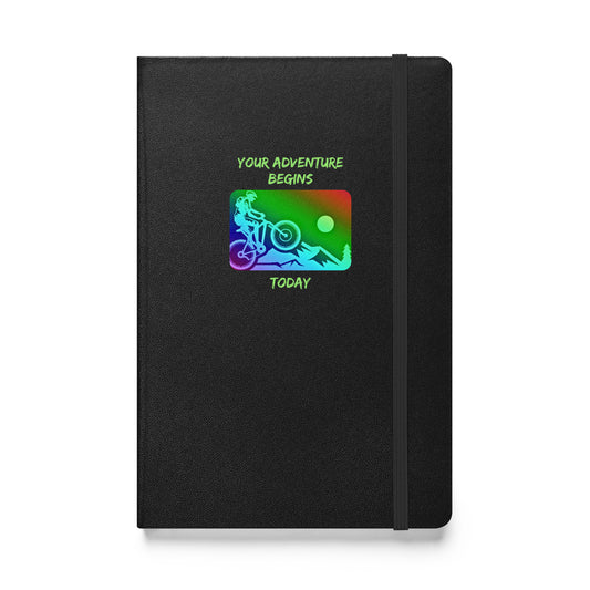 Hardcover journal, Adventure Begins Today with Mountain Bike