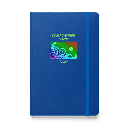 Hardcover journal, Adventure Begins Today with Mountain Bike